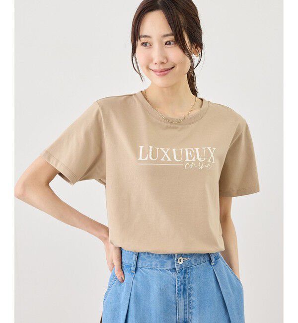Rope&rsquo;Picnic「パール付きロゴTシャツ/UVカット・接触冷感・汗染み防止」|Tシャツ・カットソー|