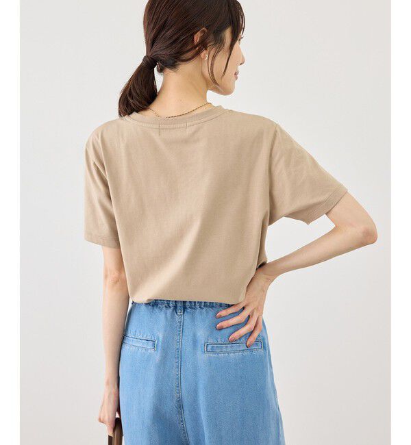 Rope&rsquo;Picnic「パール付きロゴTシャツ/UVカット・接触冷感・汗染み防止」|Tシャツ・カットソー|