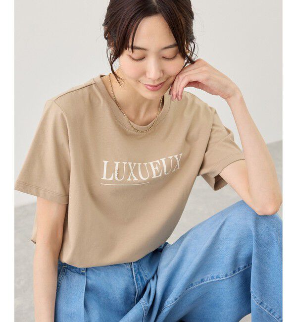 Rope&rsquo;Picnic「パール付きロゴTシャツ/UVカット・接触冷感・汗染み防止」|Tシャツ・カットソー|