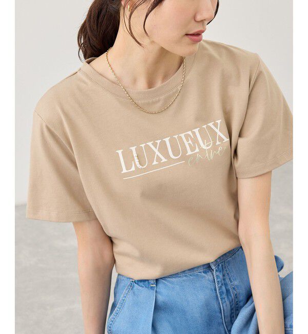 Rope&rsquo;Picnic「パール付きロゴTシャツ/UVカット・接触冷感・汗染み防止」|Tシャツ・カットソー|