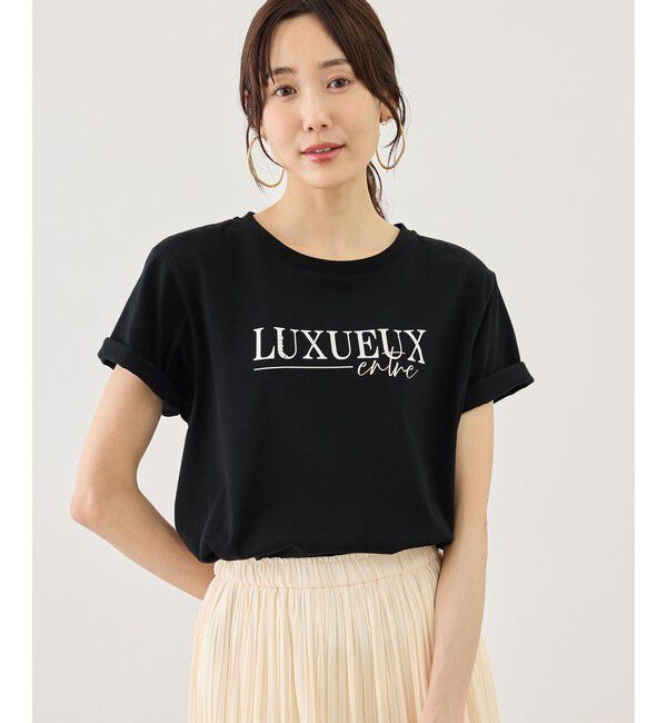 Rope&rsquo;Picnic「パール付きロゴTシャツ/UVカット・接触冷感・汗染み防止」|Tシャツ・カットソー|