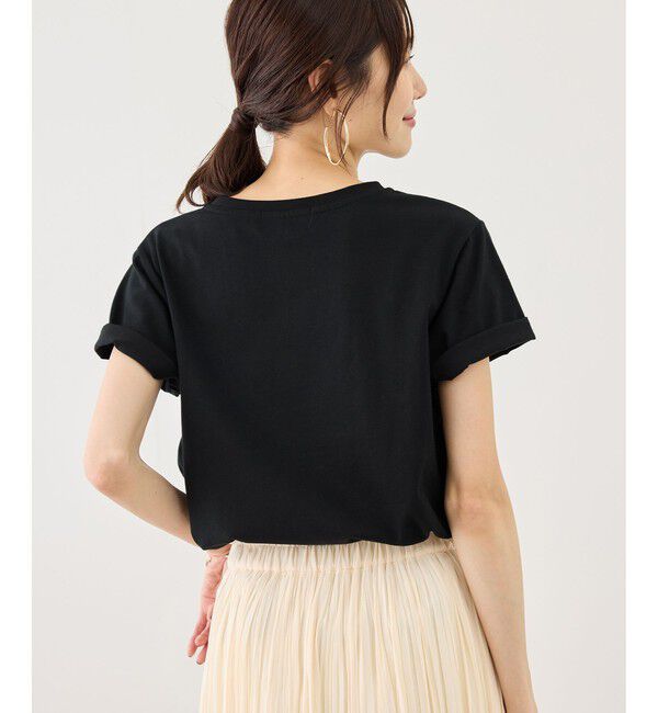 Rope&rsquo;Picnic「パール付きロゴTシャツ/UVカット・接触冷感・汗染み防止」|Tシャツ・カットソー|