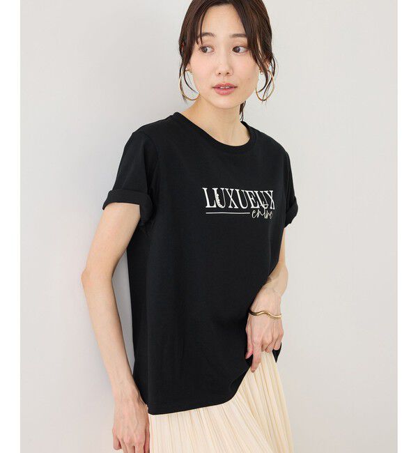 Rope&rsquo;Picnic「パール付きロゴTシャツ/UVカット・接触冷感・汗染み防止」|Tシャツ・カットソー|