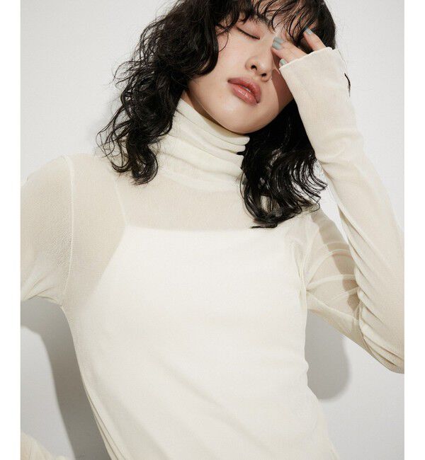 ADAM ET ROPE'「フロッキーチュールタートルネックプルオーバー」|Tシャツ・カットソー|