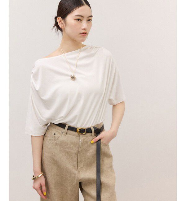 ADAM ET ROPE'「ドレープトップス」|Tシャツ・カットソー|ホワイト(10)