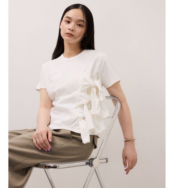 ADAM ET ROPE'「【サステナブル】リボンプルオーバー/接触冷感/UVカット/吸水速乾」|Tシャツ・カットソー|