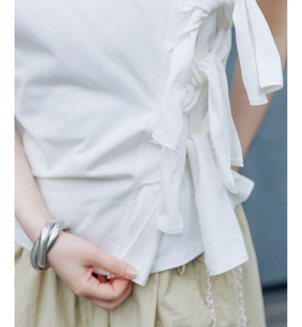 ADAM ET ROPE'「【サステナブル】リボンプルオーバー/接触冷感/UVカット/吸水速乾」|Tシャツ・カットソー|