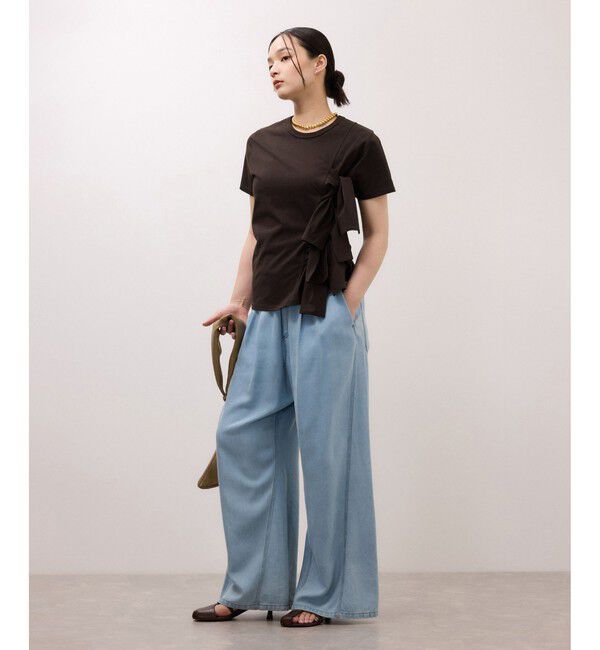 ADAM ET ROPE'「【サステナブル】リボンプルオーバー/接触冷感/UVカット/吸水速乾」|Tシャツ・カットソー|