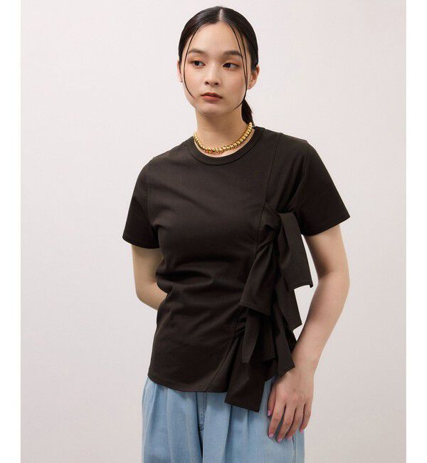 ADAM ET ROPE'「【サステナブル】リボンプルオーバー/接触冷感/UVカット/吸水速乾」|Tシャツ・カットソー|