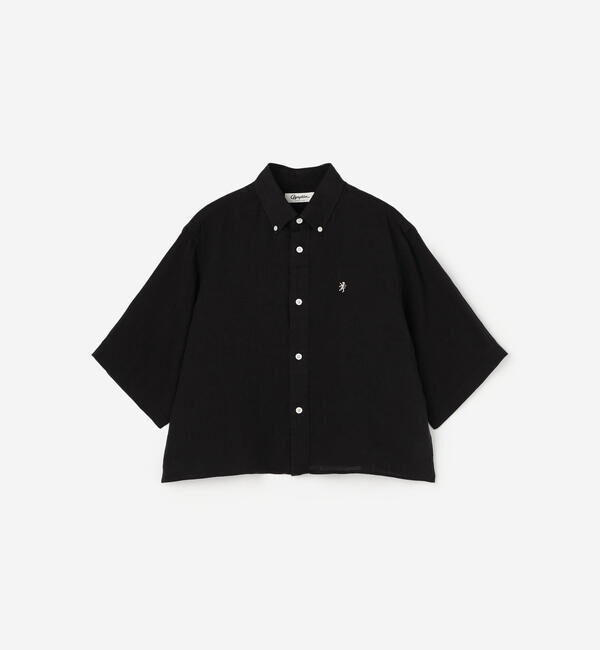 GYMPHLEX「Gymphlex | リネン ショートボタンダウン半袖シャツ WOMEN」|シャツ・ブラウス|