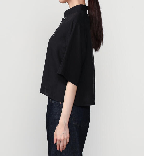 GYMPHLEX「Gymphlex | リネン ショートボタンダウン半袖シャツ WOMEN」|シャツ・ブラウス|