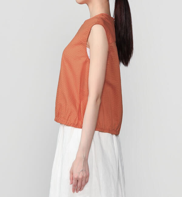 LE GLAZIK「LE GLAZIK | シアーサッカー ノースリーブシャツ WOMEN」|シャツ・ブラウス|