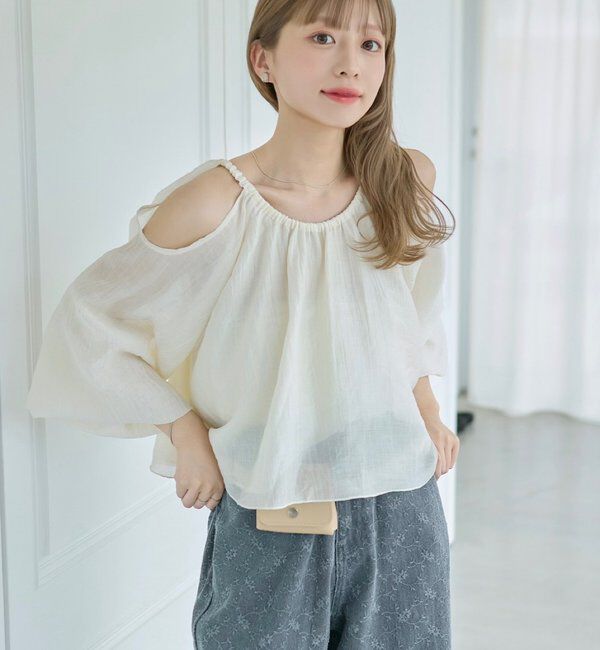  「【S.Lサイズ展開】カットアウトブラウス」|シャツ・ブラウス|