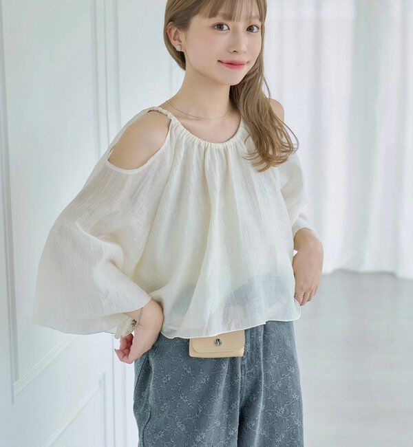  「【S.Lサイズ展開】カットアウトブラウス」|シャツ・ブラウス|