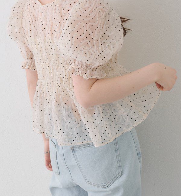  「ドットチュールパフブラウス」|シャツ・ブラウス|