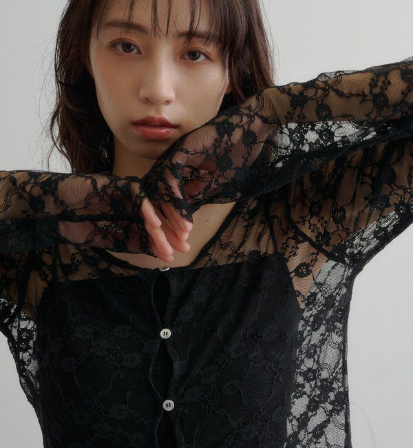  「スカラップカットレースカーディガン」|Tシャツ・カットソー|
