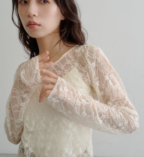  「スカラップカットレースカーディガン」|Tシャツ・カットソー|