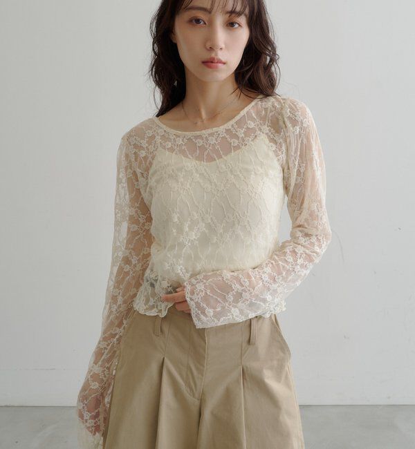  「スカラップカットレースカーディガン」|Tシャツ・カットソー|