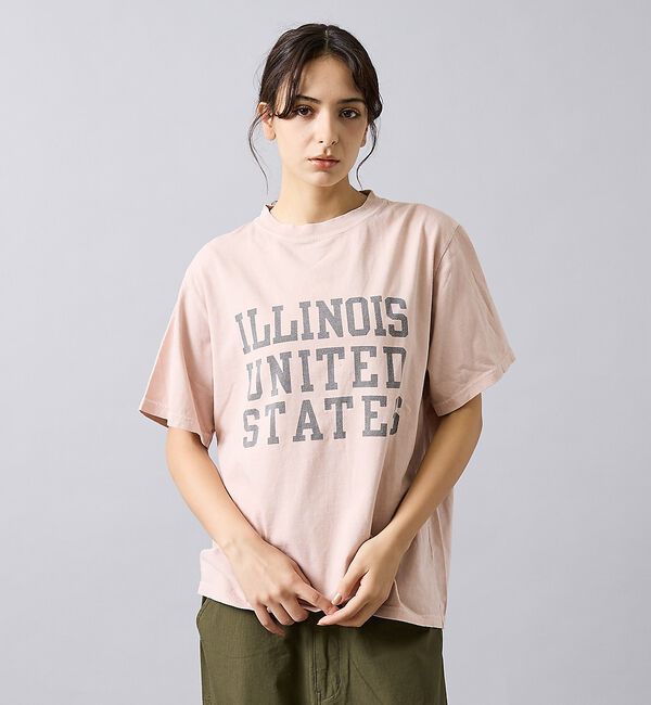 ABAHOUSE「【REMI RELIEF / レミ レリーフ】  ILLINOIS / ３段プリ」|Tシャツ・カットソー|スモークピンク