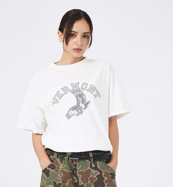 ABAHOUSE「【REMI RELIEF / レミレリーフ】SP加工 / VERMONT ロゴT」|Tシャツ・カットソー|オフホワイト