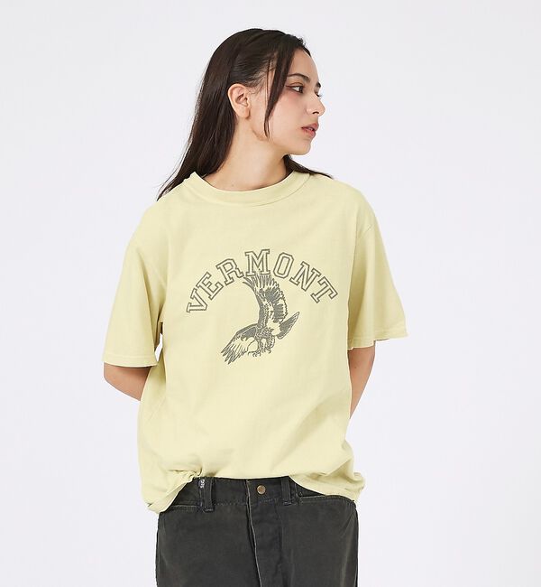 ABAHOUSE「【REMI RELIEF / レミレリーフ】SP加工 / VERMONT ロゴT」|Tシャツ・カットソー|イエロー