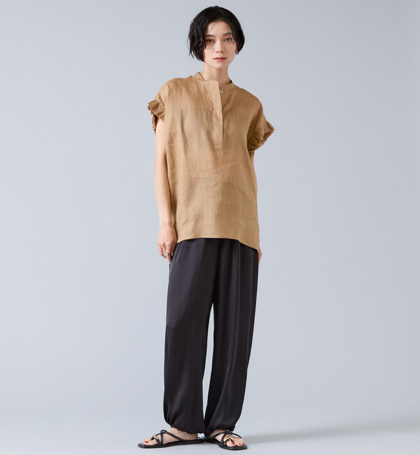 Liesse「《定番》リネンギャザースリーブブラウス」|シャツ・ブラウス|