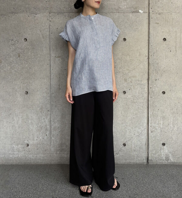Liesse「《定番》リネンギャザースリーブブラウス」|シャツ・ブラウス|