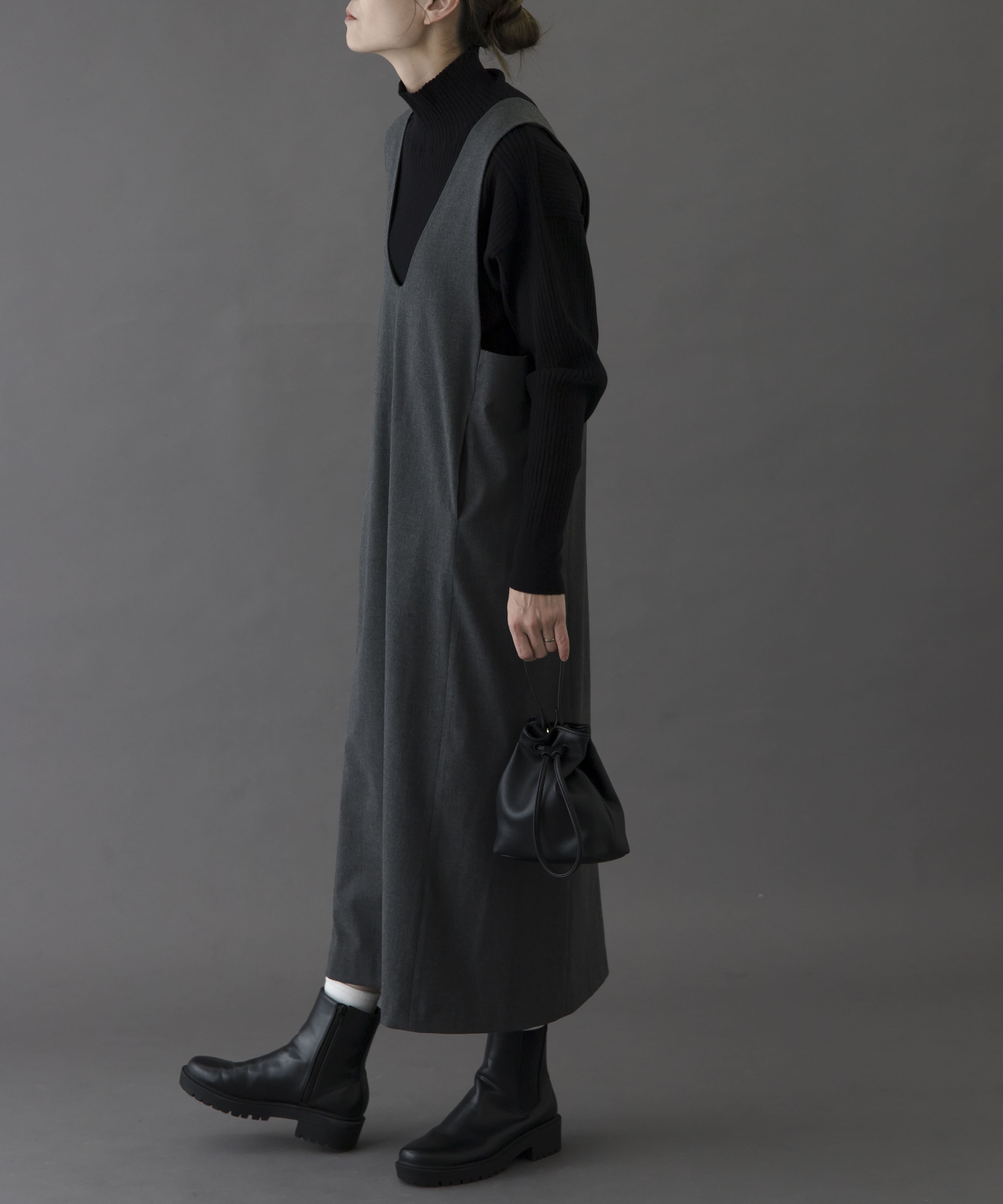 URBAN RESEARCH DOORS「FORK&SPOON　ウールライクジャンパースカート」|ワンピース|グレー系その他