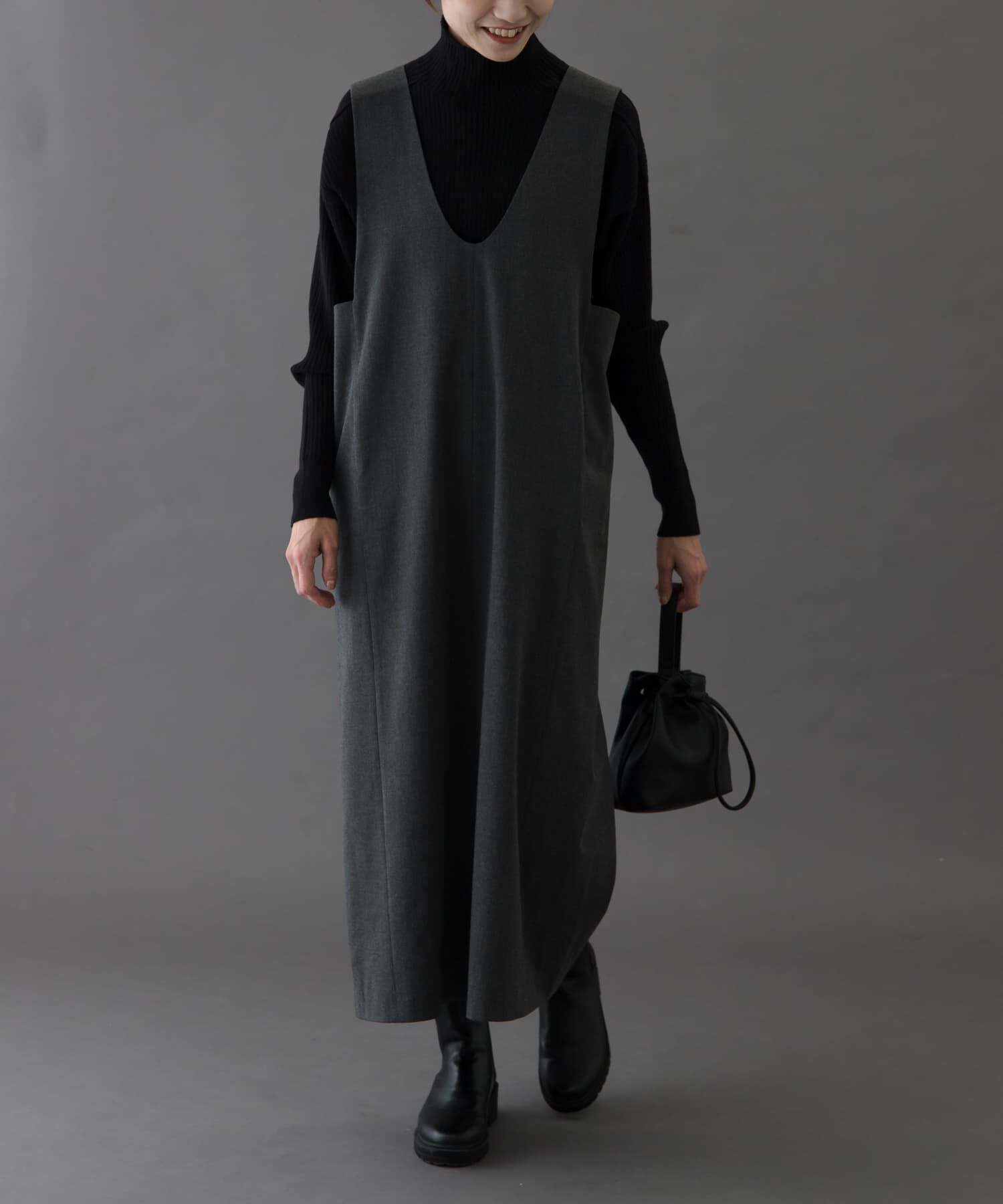 URBAN RESEARCH DOORS「FORK&SPOON　ウールライクジャンパースカート」|ワンピース|