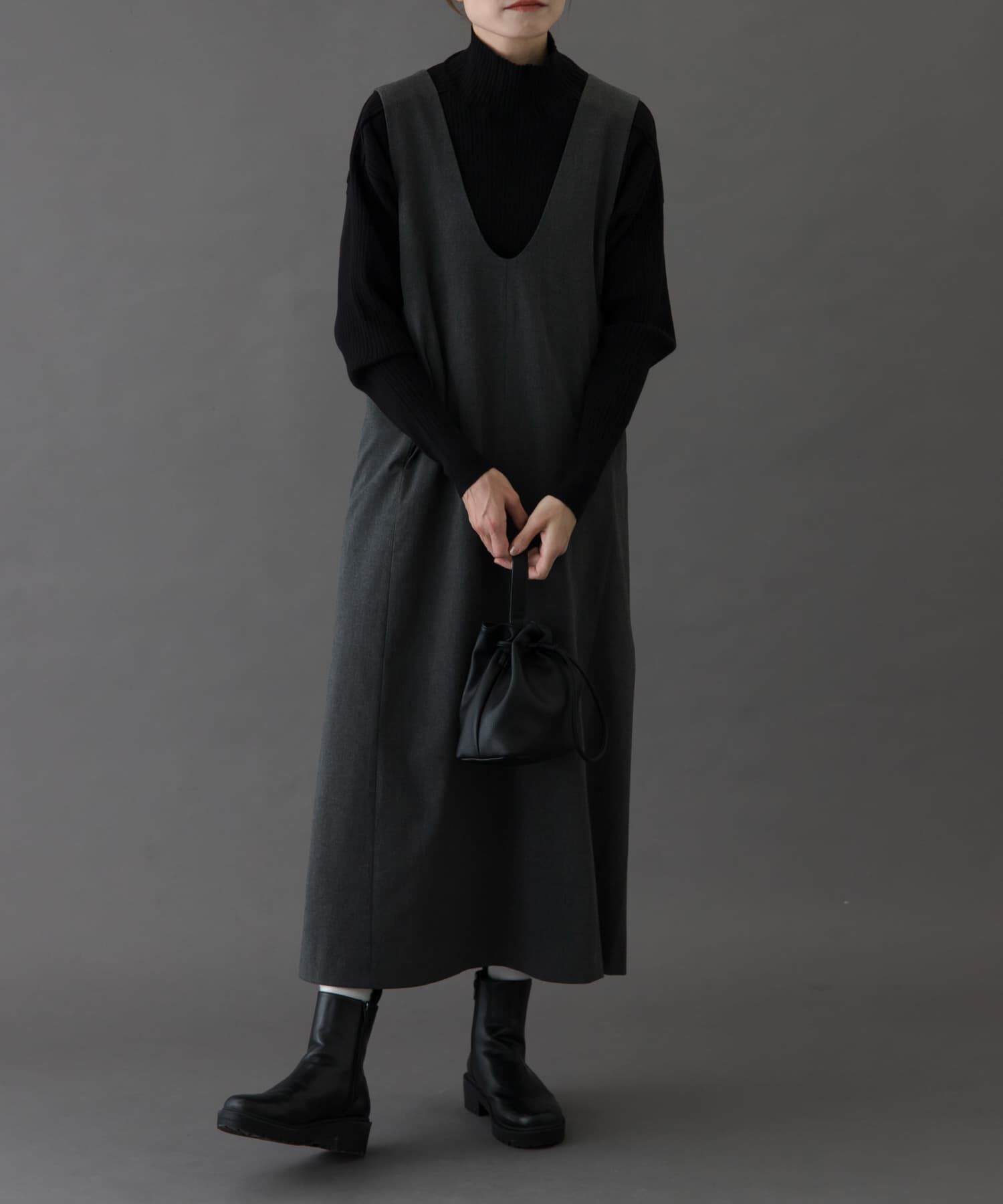 URBAN RESEARCH DOORS「FORK&SPOON　ウールライクジャンパースカート」|ワンピース|