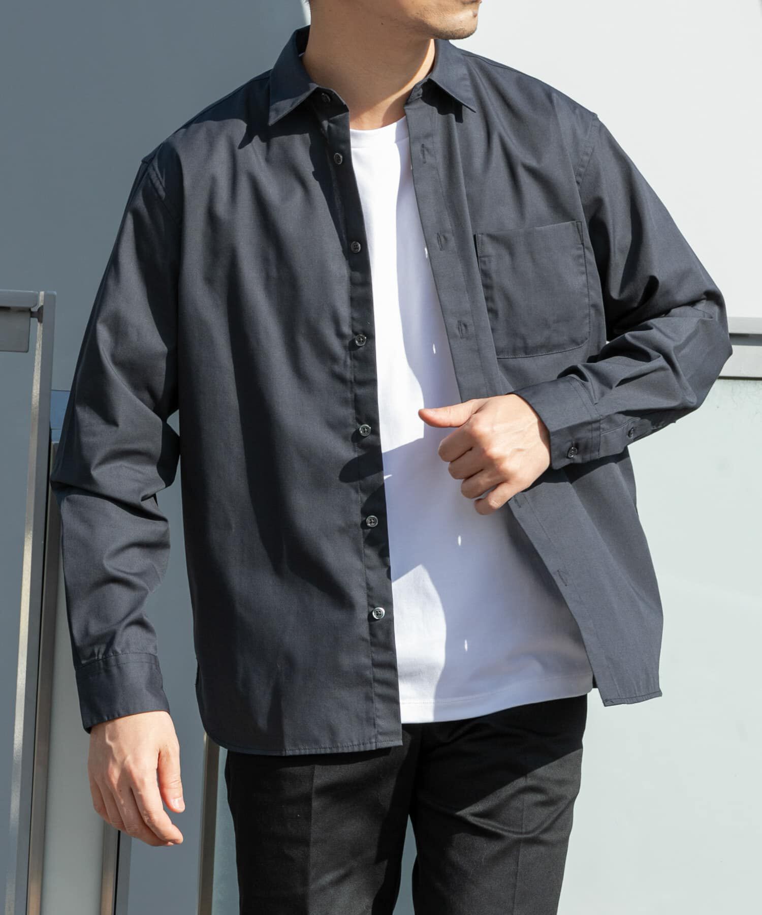 URBAN RESEARCH ROSSO「『防シワ/防臭』アーバンリラックスブロードシャツ」|シャツ・ブラウス|チャコールグレー