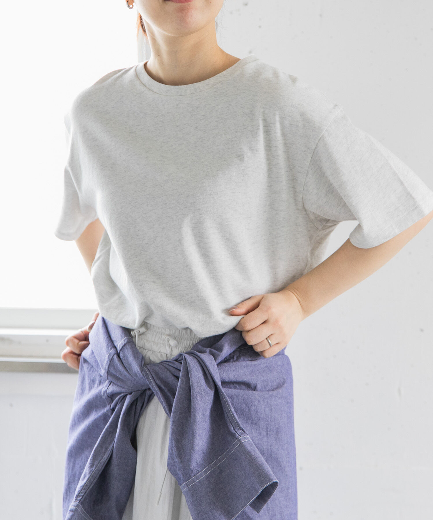 URBAN RESEARCH DOORS「FORK&SPOON　ソリッドショートスリーブTシャツ」|Tシャツ・カットソー|グレー系その他