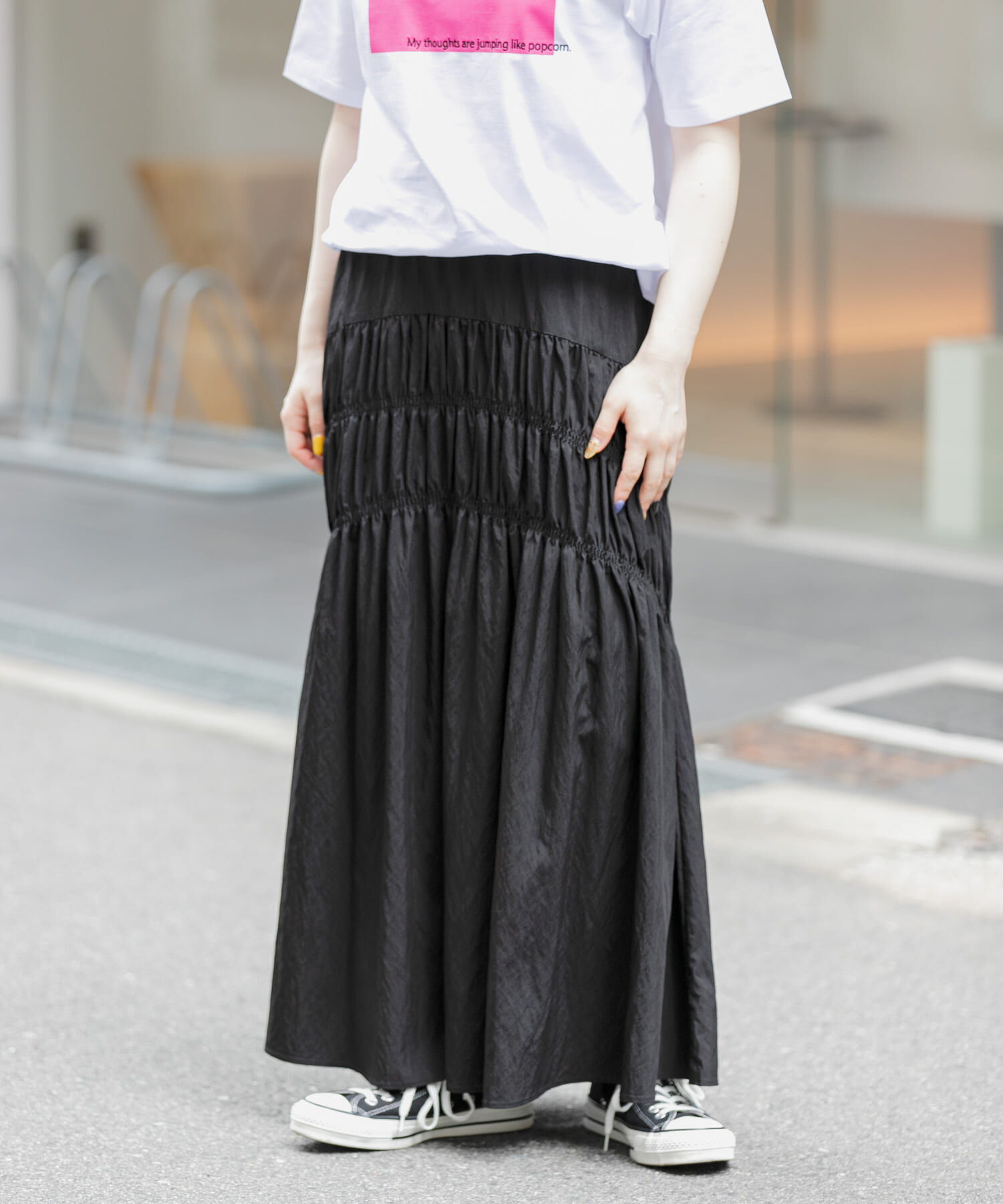 URBAN RESEARCH DOORS「FORK&SPOON　シャーリングスカート」|スカート|