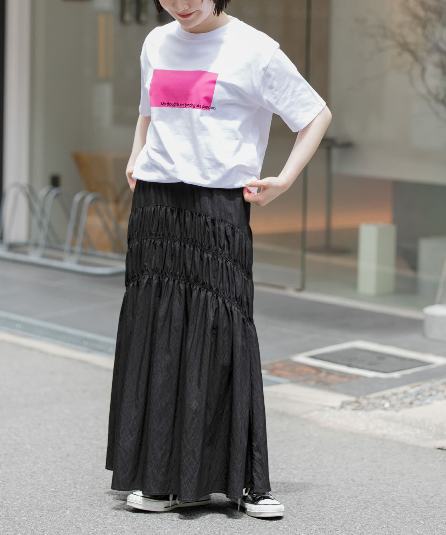 URBAN RESEARCH DOORS「FORK&SPOON　シャーリングスカート」|スカート|