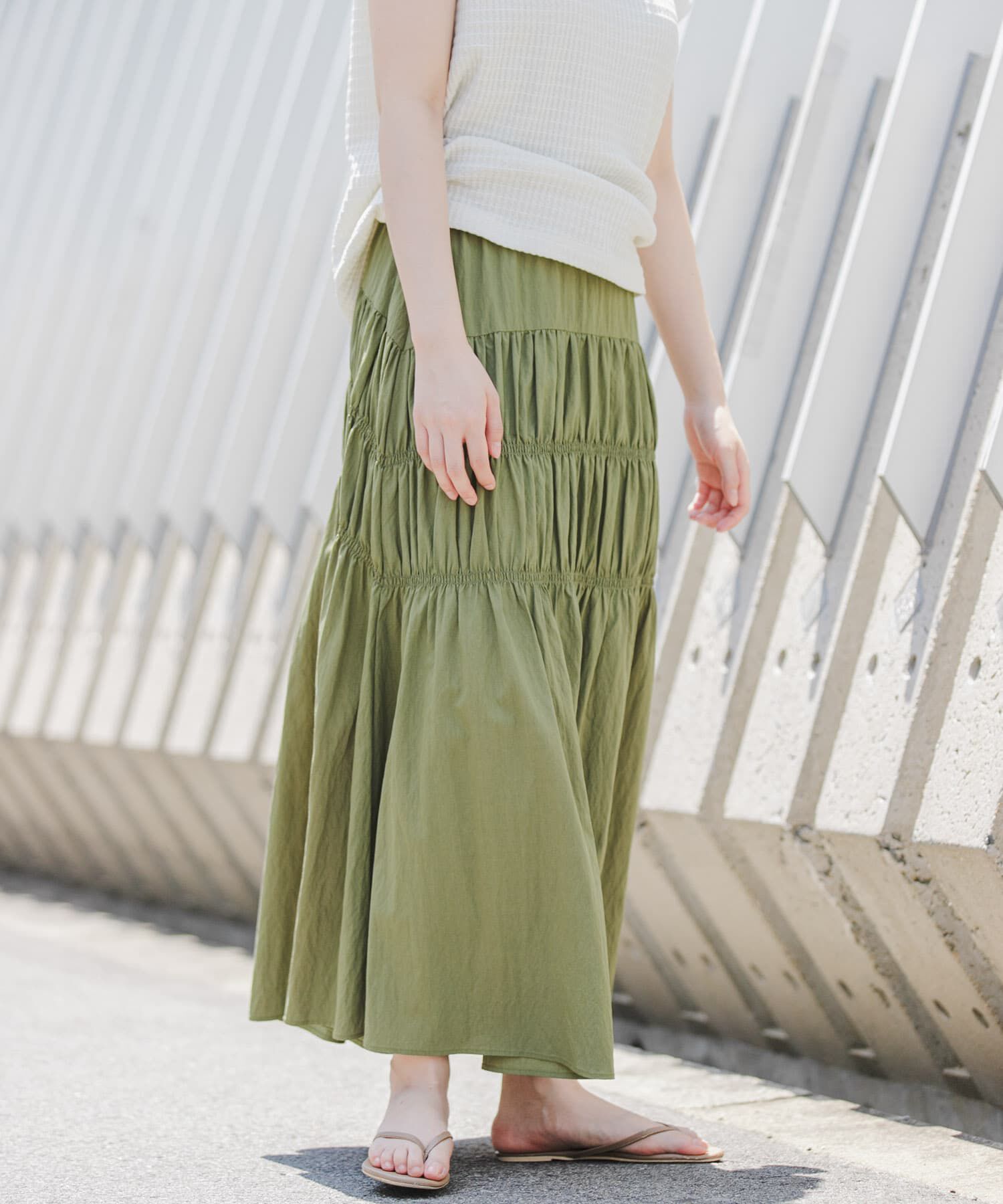 URBAN RESEARCH DOORS「FORK&SPOON　シャーリングスカート」|スカート|