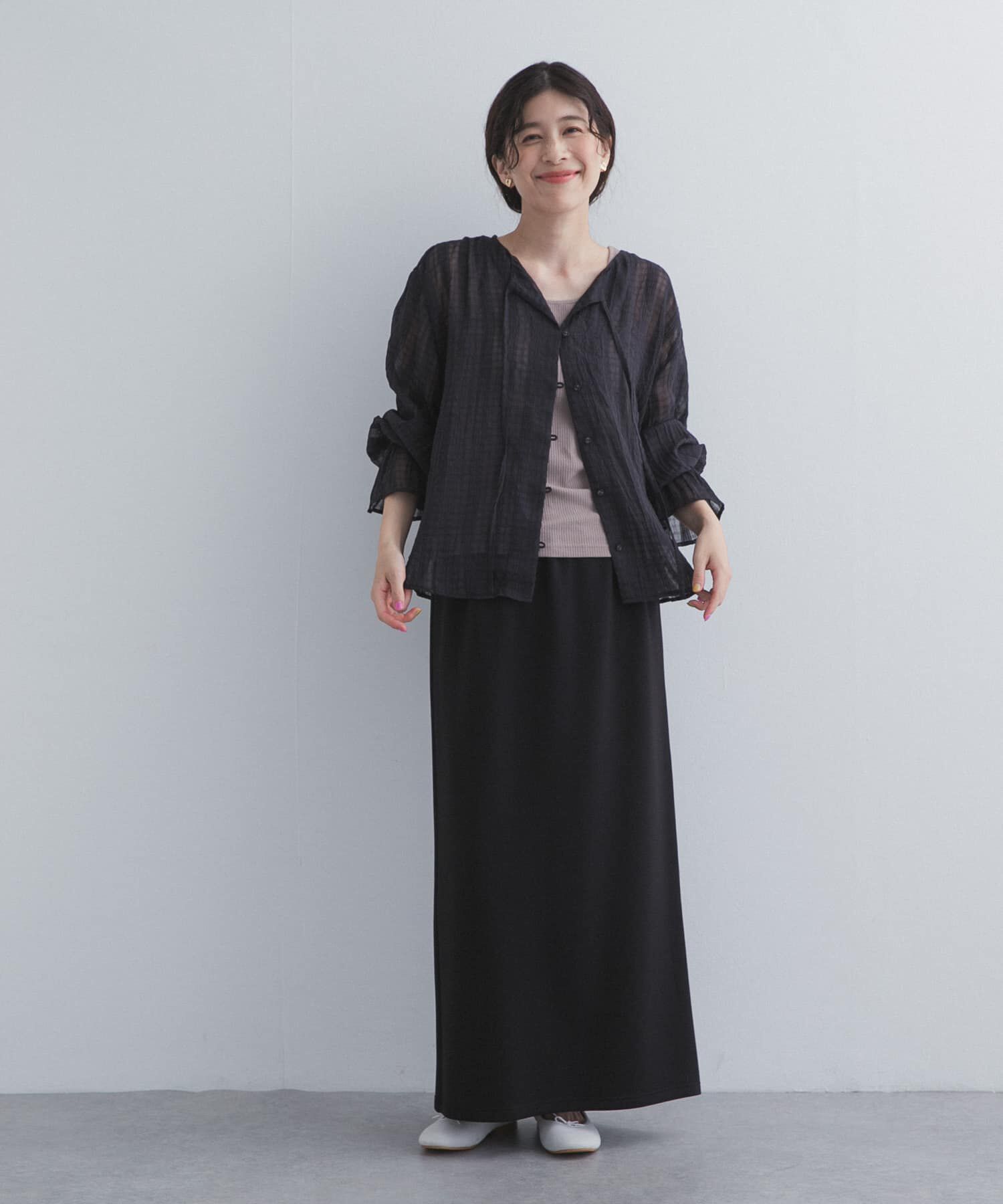 URBAN RESEARCH DOORS「シアーチェックブラウス」|シャツ・ブラウス|