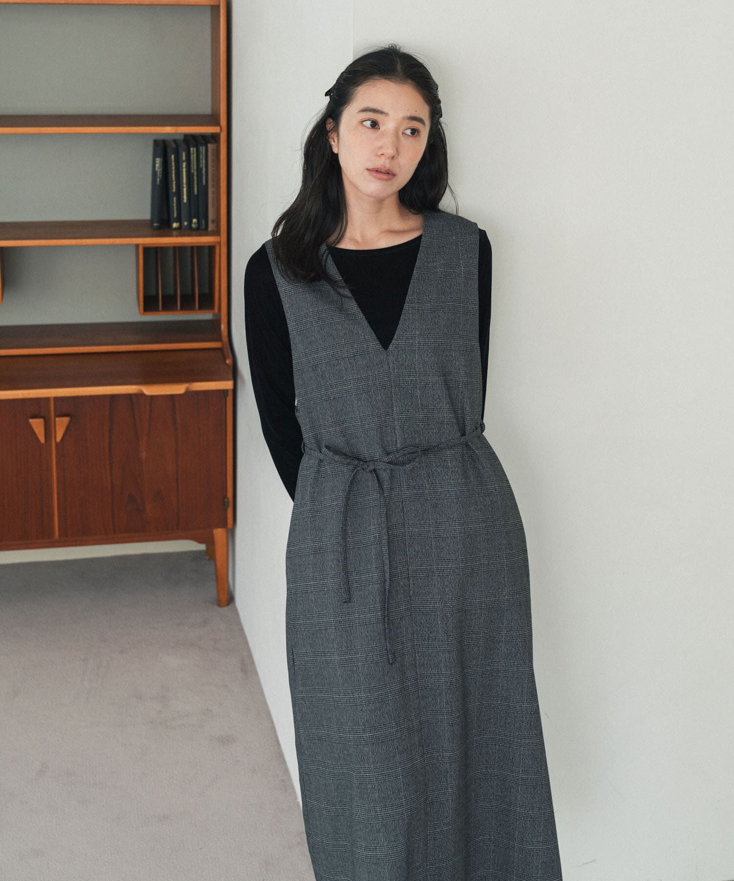 URBAN RESEARCH DOORS「『UR TECH』ツイルフレアジャンパースカート」|ジャンパースカート|