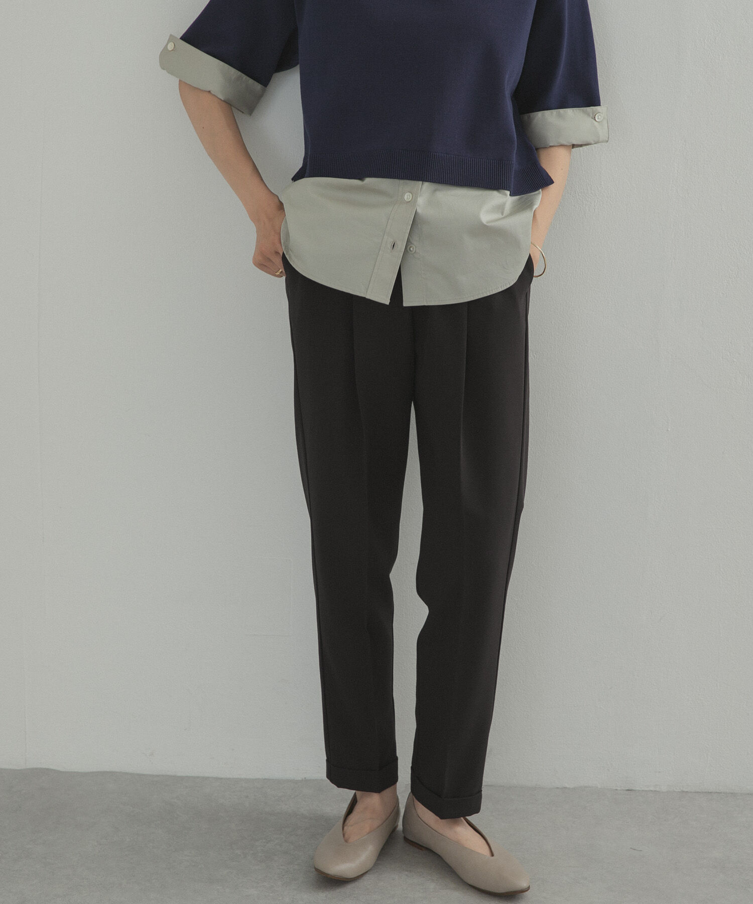 URBAN RESEARCH DOORS「ストレッチテーパードイージーパンツ」|その他|ブラック