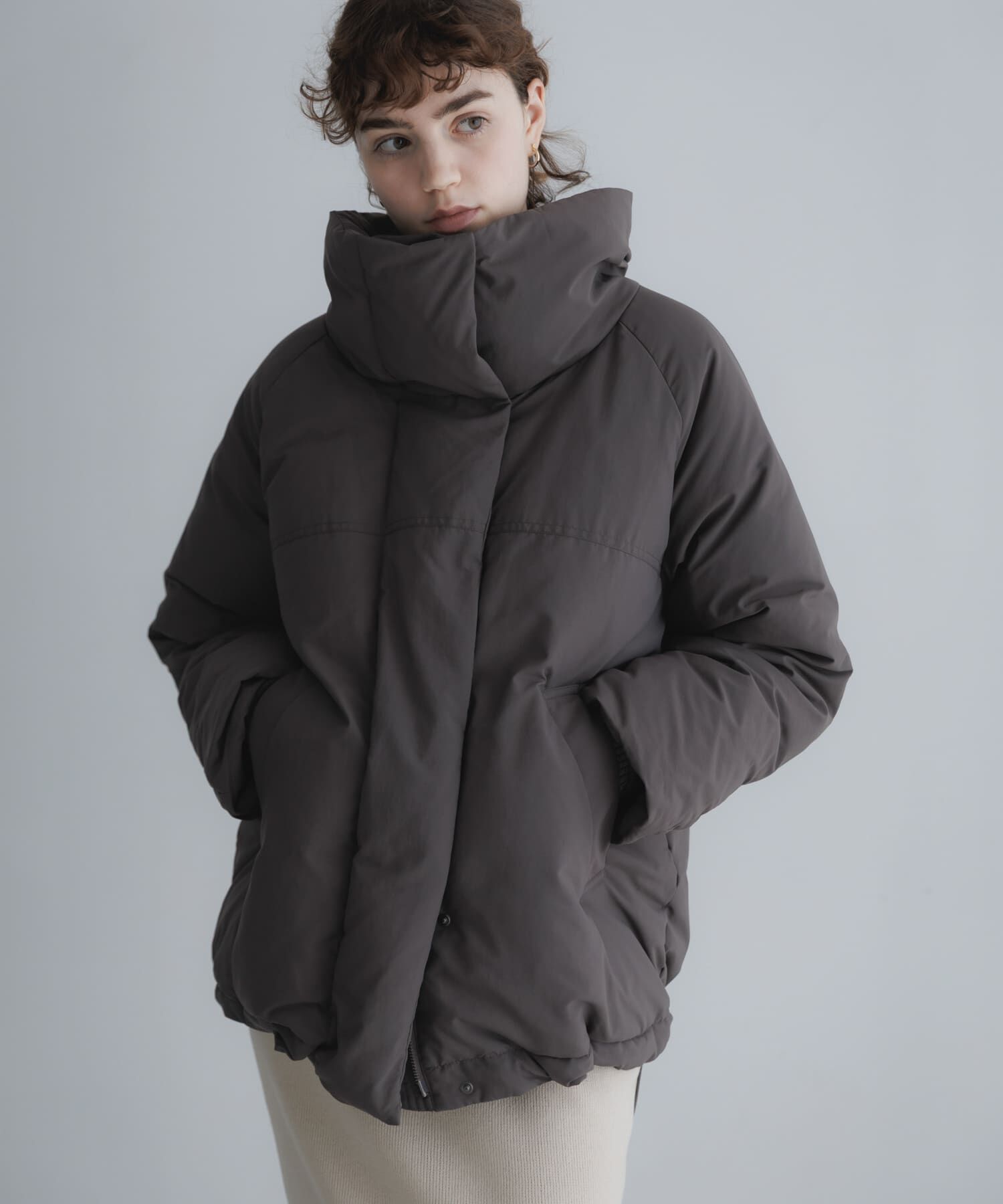 Sonny Label 「撥水ビッグカラーダウンコート」|ダウン|チャコールグレー