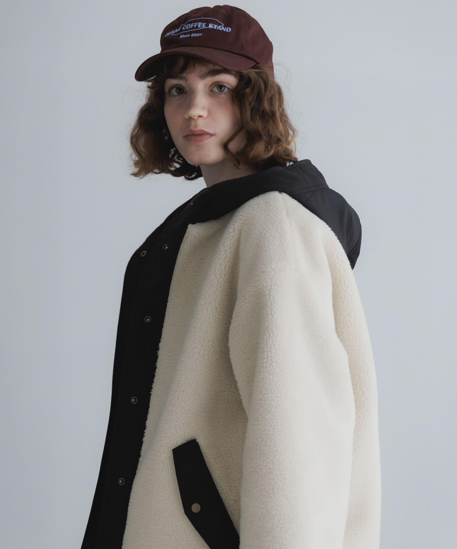 Sonny Label 「リバーシブルボア撥水ショートコート」|ダウン|アイボリー