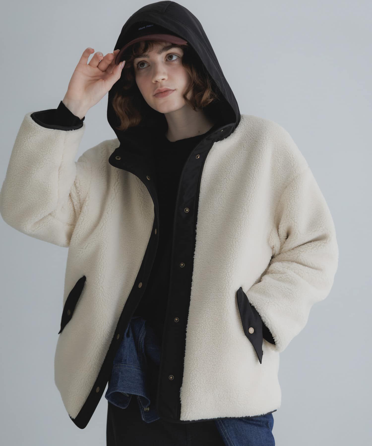 Sonny Label 「リバーシブルボア撥水ショートコート」|ダウン|