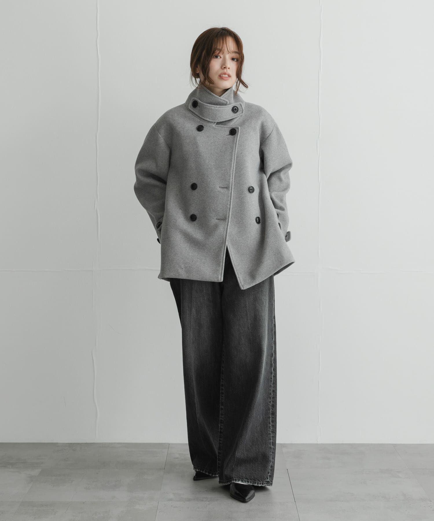 Sonny Label 「メルトンジャージースタンドカラーコート」|ノーカラーコート|