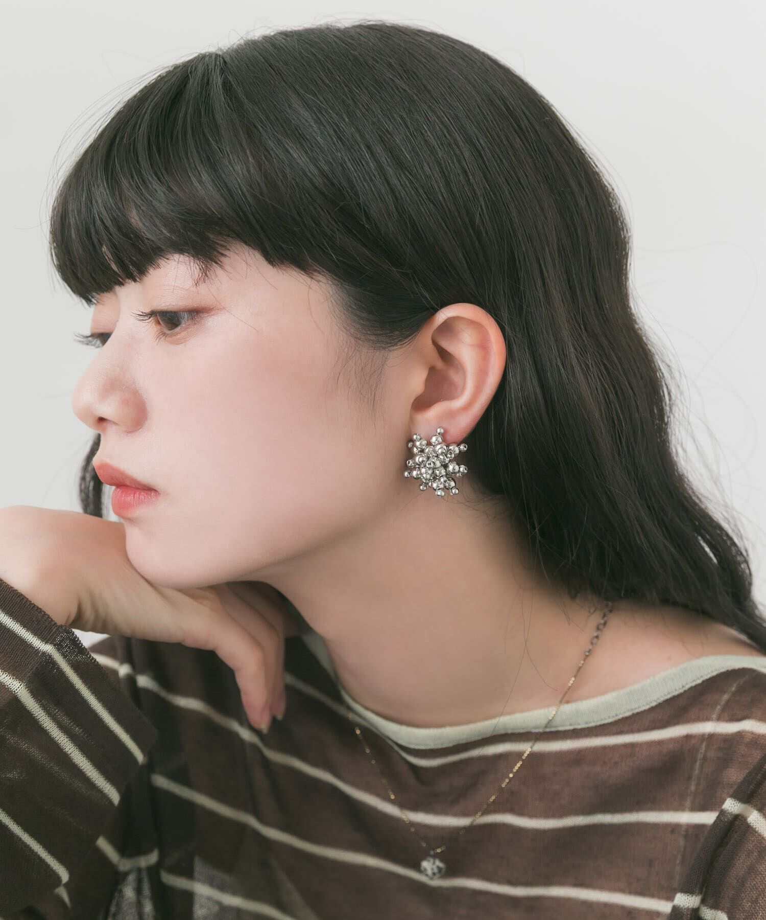 SMELLY「メタルビーズボリュームピアス」|ピアス|
