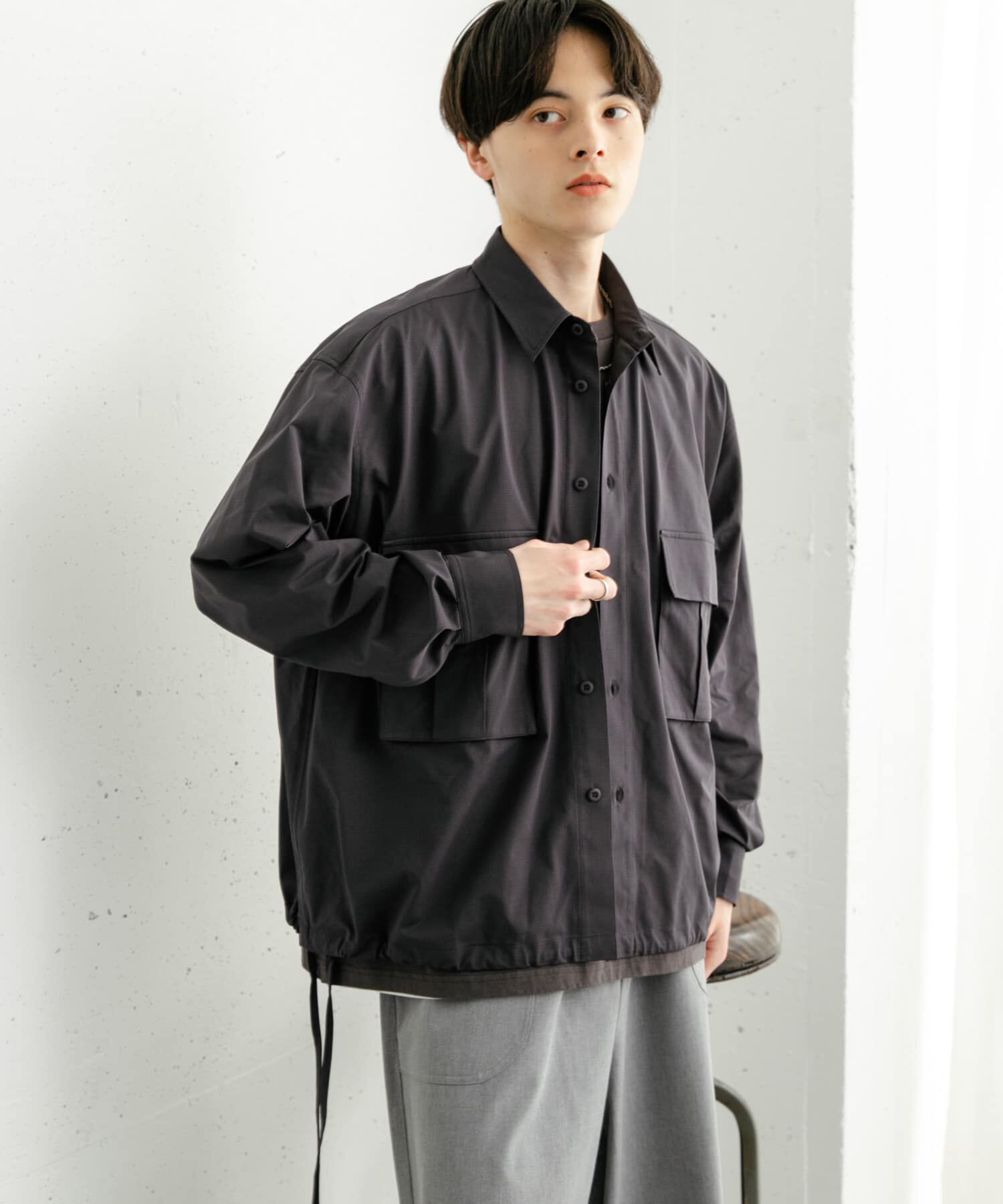 SENSE OF PLACE by URBAN RESEARCH「ドットメッシュダブルポケットロングスリーブシャツ」|シャツ・ブラウス|