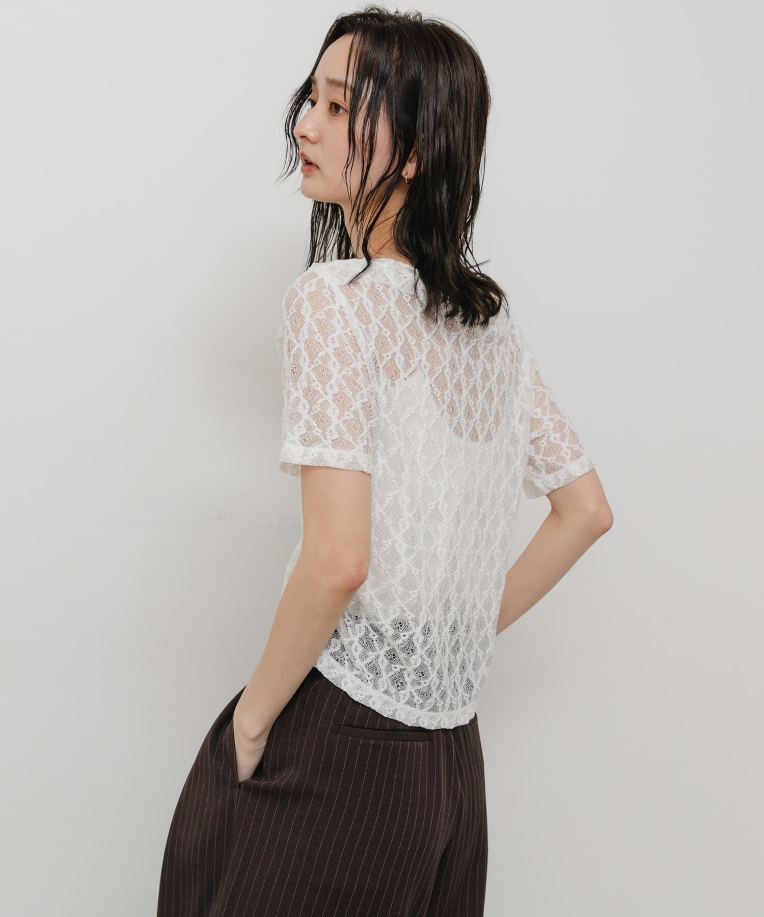 SENSE OF PLACE by URBAN RESEARCH「レースドレープトップ」|Tシャツ・カットソー|