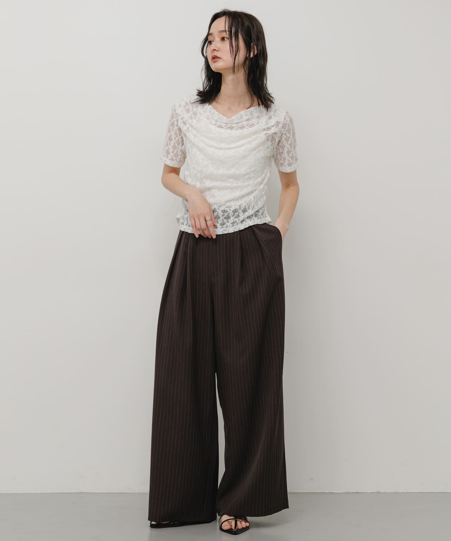 SENSE OF PLACE by URBAN RESEARCH「レースドレープトップ」|Tシャツ・カットソー|