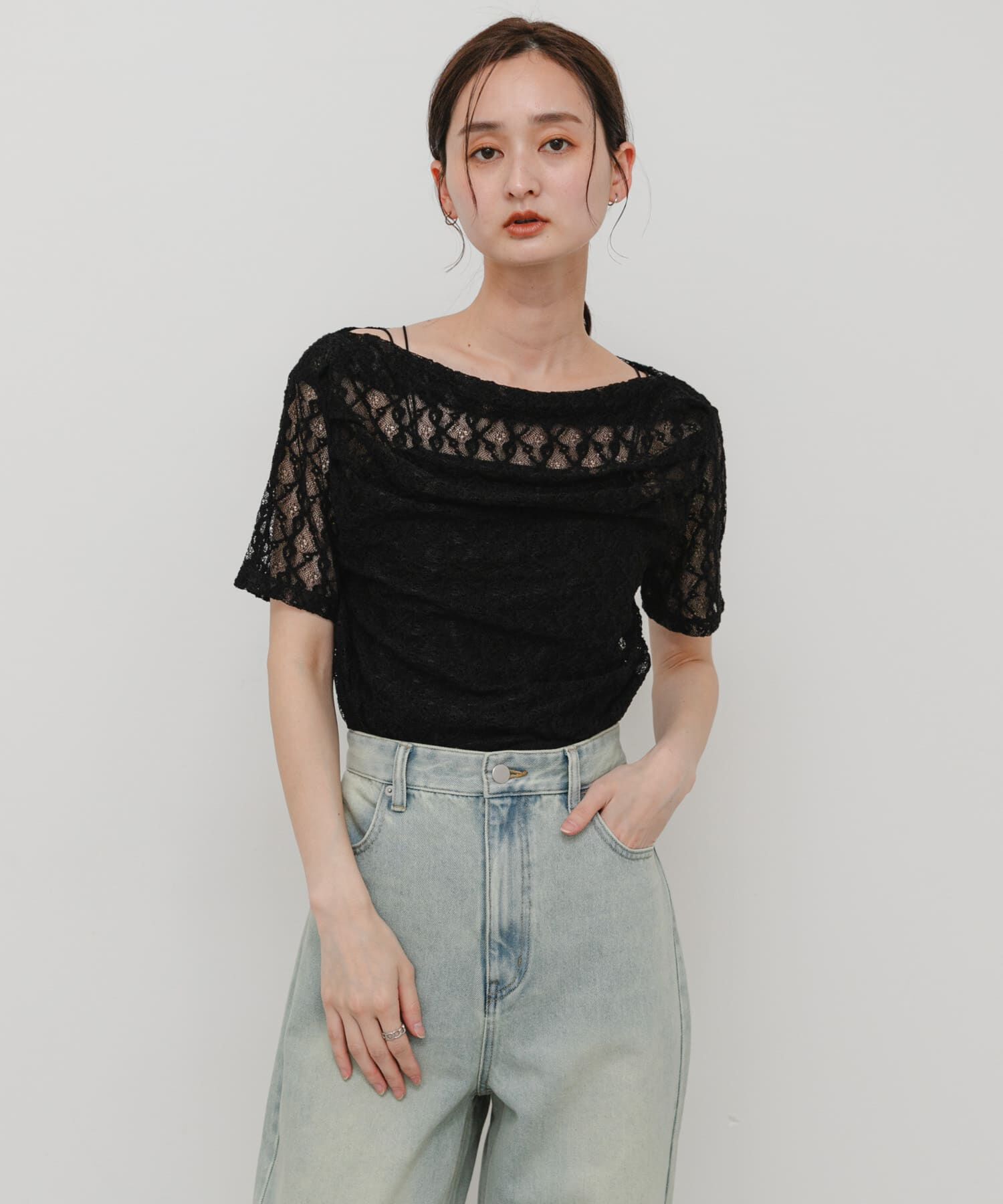 SENSE OF PLACE by URBAN RESEARCH「レースドレープトップ」|Tシャツ・カットソー|
