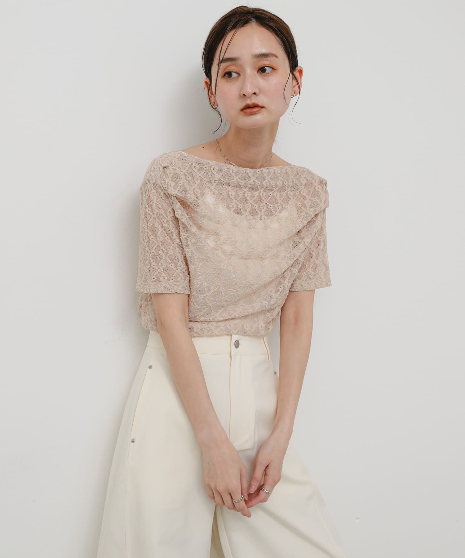 SENSE OF PLACE by URBAN RESEARCH「レースドレープトップ」|Tシャツ・カットソー|