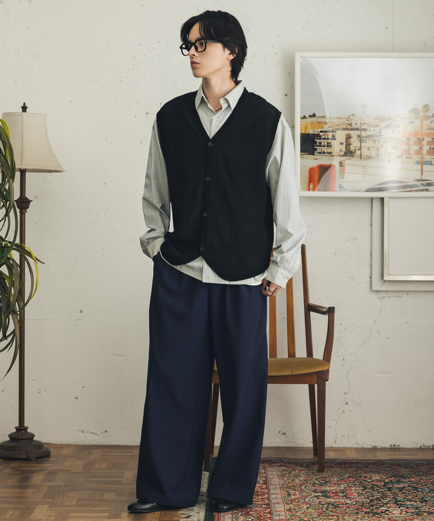 SENSE OF PLACE by URBAN RESEARCH「『洗濯可』ハイショクジャガードニットベスト」|ベスト・ジレ|