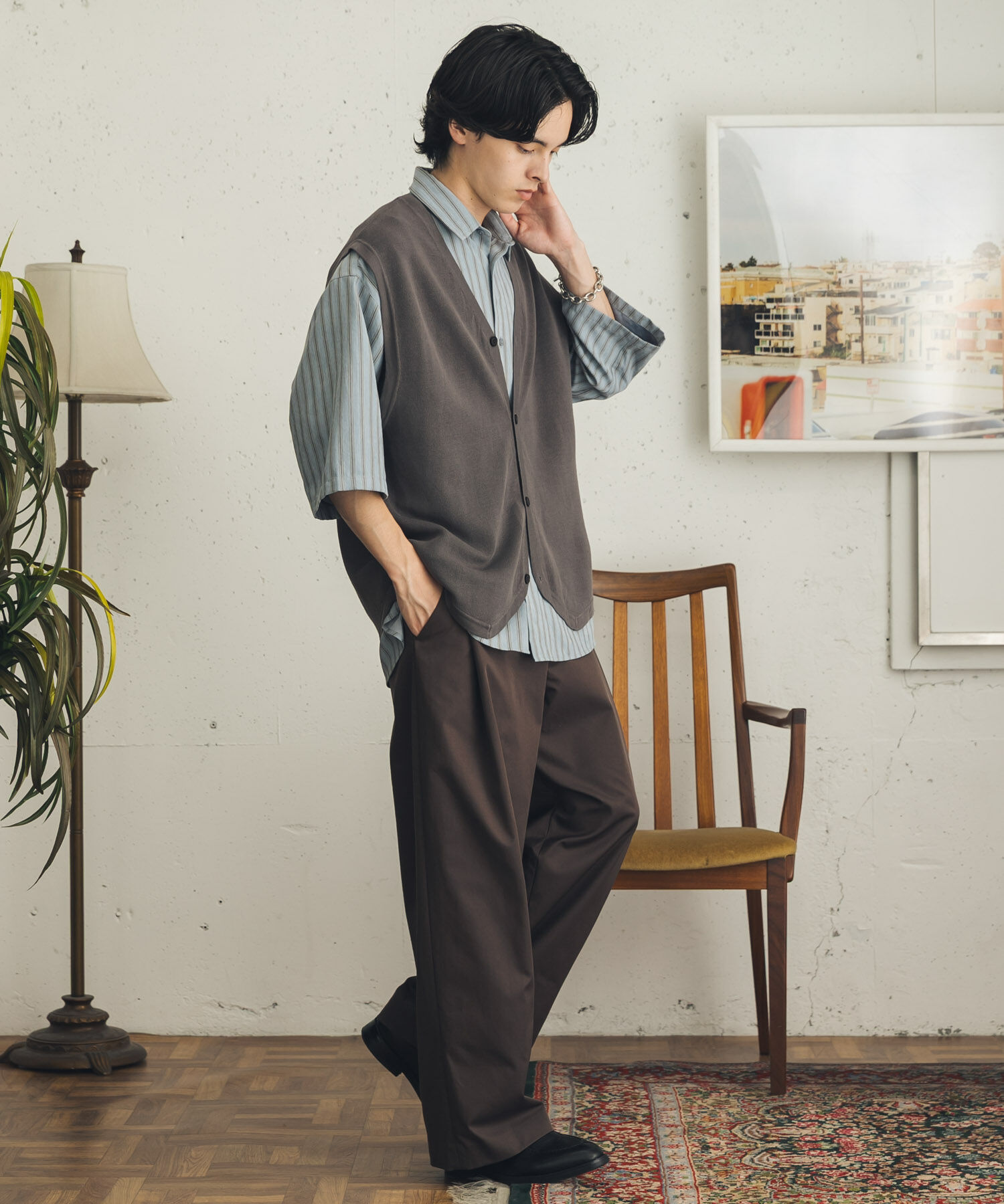 SENSE OF PLACE by URBAN RESEARCH「『洗濯可』ハイショクジャガードニットベスト」|ベスト・ジレ|
